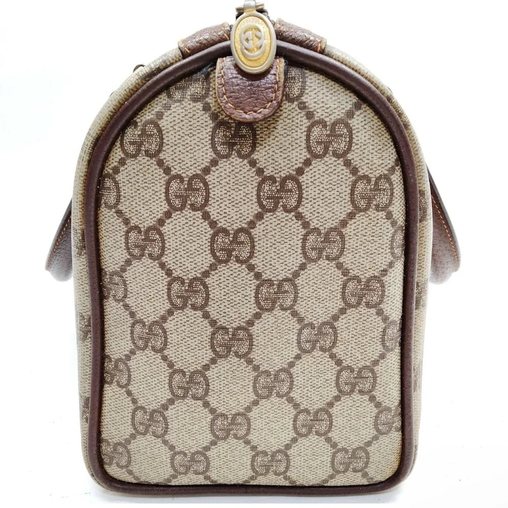 Gucci Brown and Beige GG Canvas Satchel with Green-Red Accent